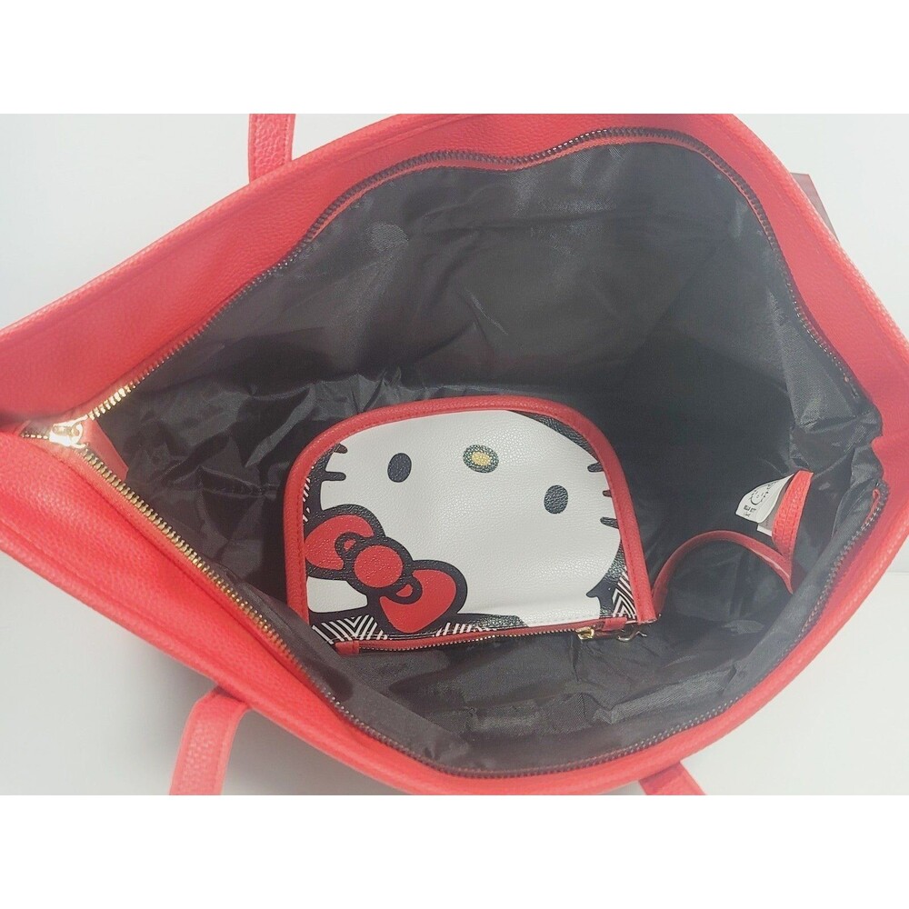 Sanrio Hello Kitty Large Classic Tote Purse Handbag with Coin Purse Red NWT - Picture 8 of 12